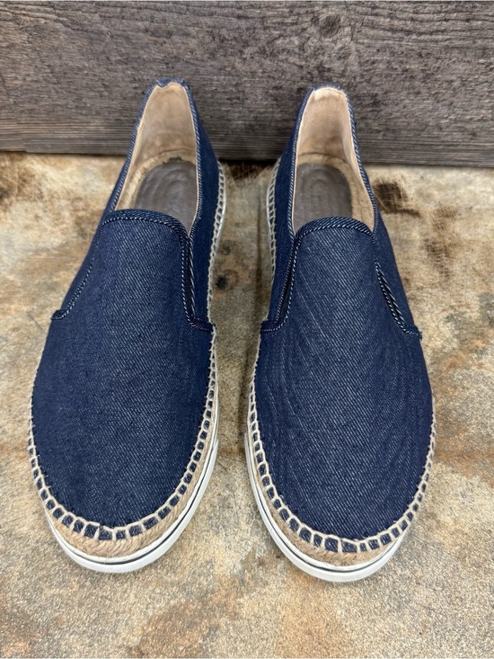 Jimmy Choo Shoes - Jimmy Choo Blue Dawn Textured Slip-On Espadrilles